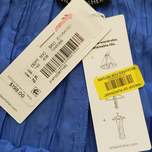 Eileen Fisher Crushed Silk Ultramarine Flared Skirt NWT - Picture 7 of 16